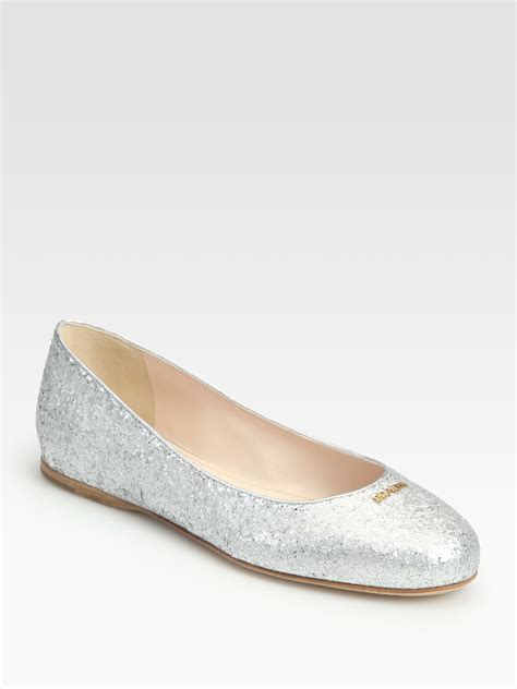 prada glitter ballerina flats|Women's Prada Flats .